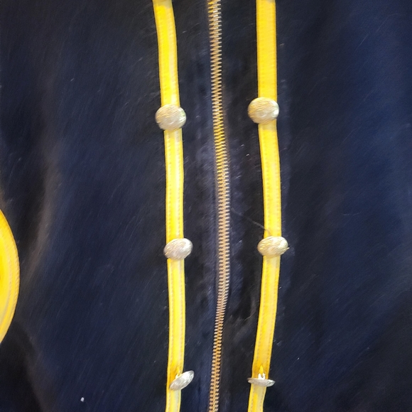 BCBGMAXAZRIA Black & Gold Velvet Track Suit Jacket with Zipper - Picture 2 of 9